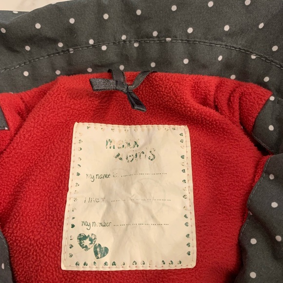 Mexx , girl size 9-12 months, charcoal grey white polka dot spring/fall jacket - Picture 6 of 13